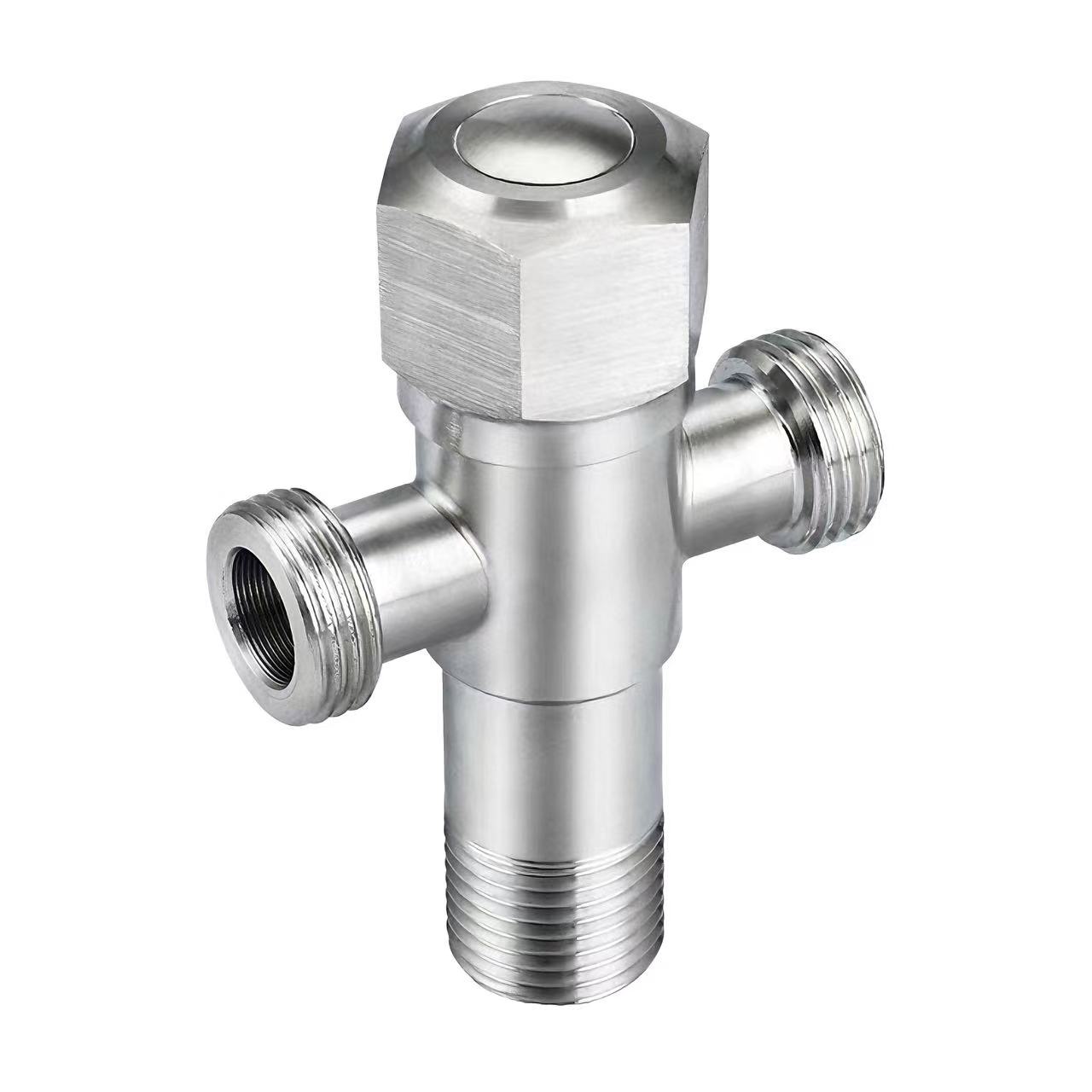 180° Three-Way-Angle Valve သည် Inlet တစ်ခုနှင့် Outlet Water Distribution Valve ဖြစ်သည်။
