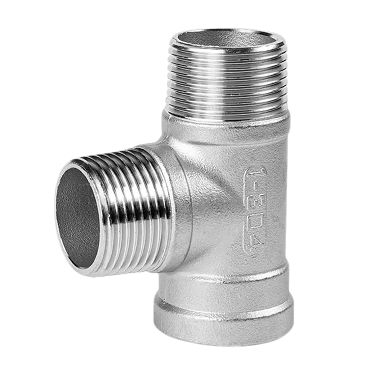 BSP Stainless Steel အမျိုးသား-အမျိုးသမီး-အမျိုးသမီး Tee Fitting