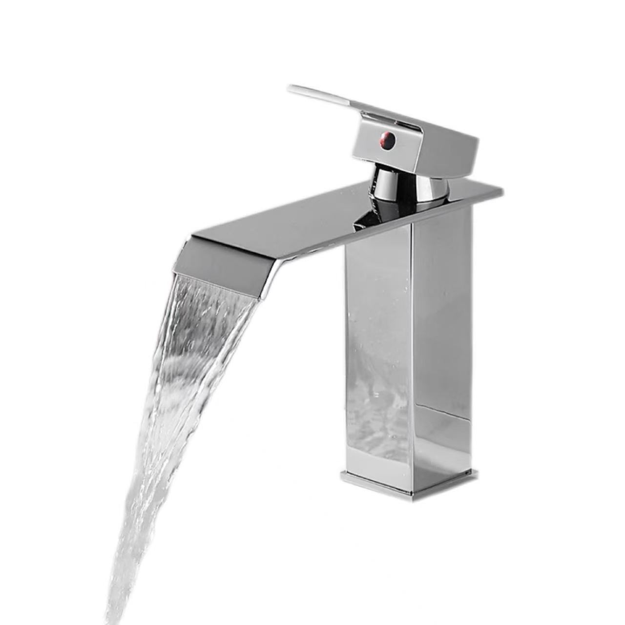 Chrome-Plated Flat-Spout Waterfall ရေပူရေအေး Faucet