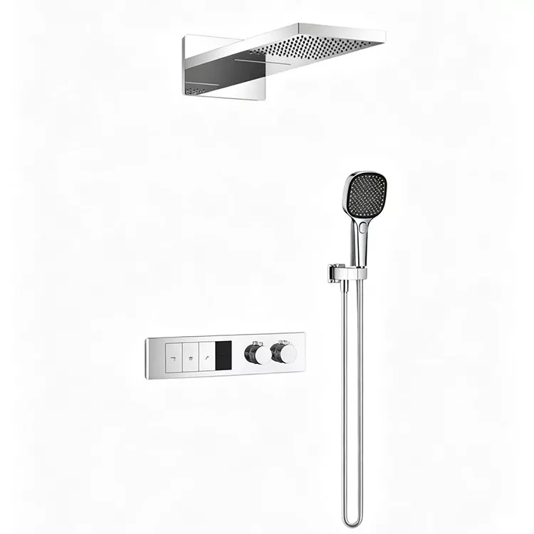 ဖုံးကွယ်ထားသော အပူချိန်ထိန်းရေချိုးခန်းနှင့် လက်ကိုင်ရေချိုးခန်းအစုံ