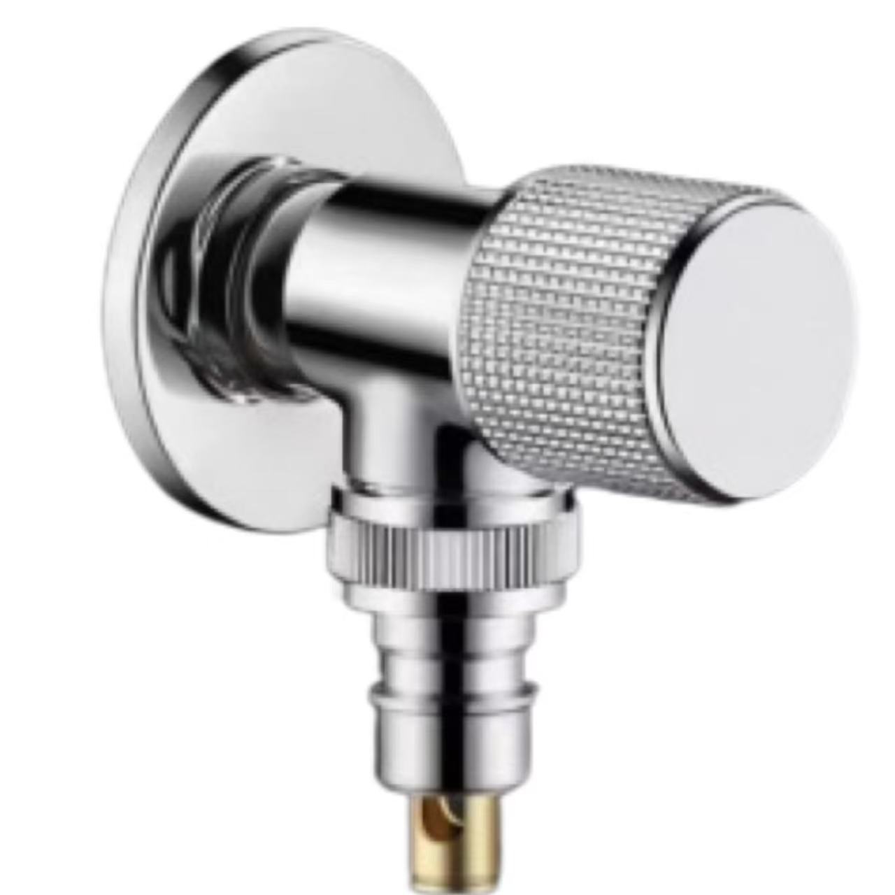 Mirror Chrome Knurled Knob အဝတ်လျှော်စက် Water Stop Valve