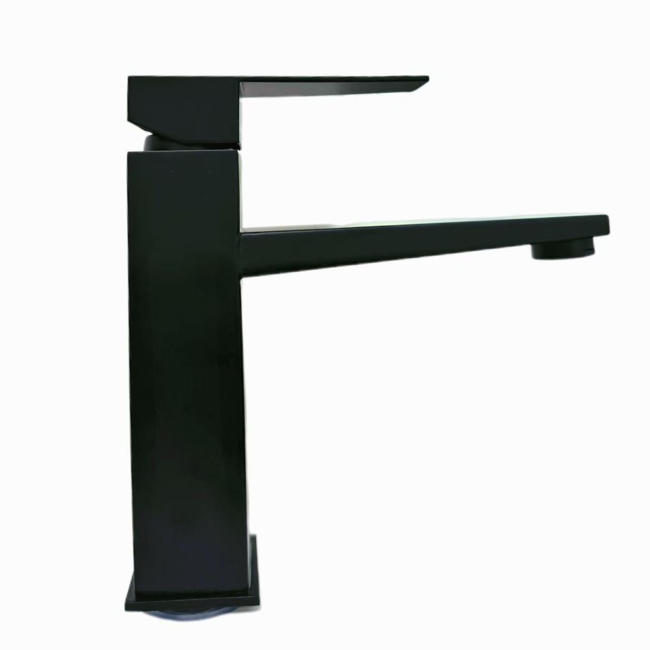 ခေတ်မီ Minimalist ပုံစံ Frosted Black Square Basin Faucet