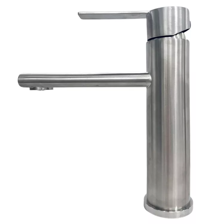 ဖြောင့်-နော်ဇယ် Cylindrical Brushed Hot And Cold Basin Faucet